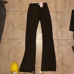 Stretchy plaid flared pants from Tiger Mist